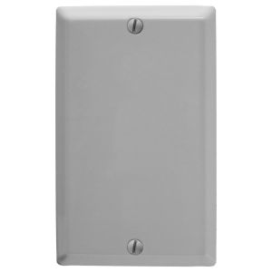 HUBBELL WIRING DEVICE-KELLEMS SP14BG Wallplate, 1-Gang, Box Mount Blank, Standard Size, Gray Painted Steel | BD4LKT