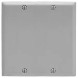 HUBBELL WIRING DEVICE-KELLEMS SP24BG Wallplate, 2-Gang, Box Mount, Blank, Standard Size, Gray Painted Steel | BD4TMF