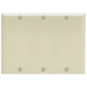 HUBBELL WIRING DEVICE-KELLEMS SP34BAL Wallplate, 3-Gang, Box Mount Blank, Standard Size, Almond Painted Steel | BD2CCH