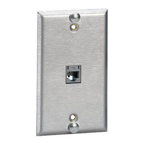 HUBBELL WIRING DEVICE-KELLEMS SP10GF Copper Products, Wallphone Plate, 10 Gig, 1-Gang, 1-Port, Flush, Ss | BD4CJA
