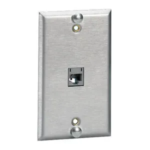 HUBBELL WIRING DEVICE-KELLEMS SPUF Copper Products, Wallphone Plate, 1-Gang, 1-Port, Flush, Ss | BD3XGM