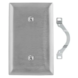 HUBBELL WIRING DEVICE-KELLEMS SS14 Wallplate, 1-Gang, Blank, Standard Size, Stainless Steel | AB9NFM 2EAW7