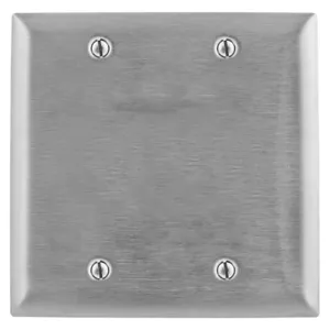 HUBBELL WIRING DEVICE-KELLEMS SS23 Plate Wall 2 Gang Silver | AE3BWZ 5C267