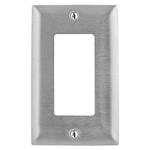 HUBBELL WIRING DEVICE-KELLEMS SS26 Wall Plate, 1- Gang, One Gfci Opening, Standard Size, Ss | AE3BWW 5C235