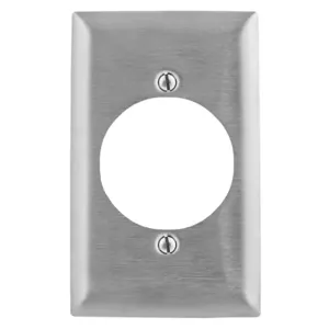 HUBBELL WIRING DEVICE-KELLEMS SS723 Wallplate, 1-Gang, 2.15 Inch Opening, Standard Size, Stainless Steel | AE7YXY 6C120