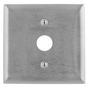 HUBBELL WIRING DEVICE-KELLEMS SS741 Wallplate, 2-Gang, 0.64 Inch Opening, Standard Size, Stainless Steel | BD2ZGA