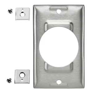 HUBBELL WIRING DEVICE-KELLEMS SS750 Wallplate, 1-Gang, 1 50A Twist-Lock® Opening, Standard Size, Stainless Steel | BD2ZGB