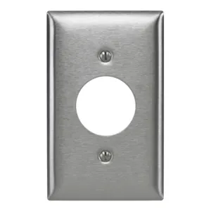 HUBBELL WIRING DEVICE-KELLEMS SS7L Wallplate, 1-Gang, For 15 Amp 2 And 3 Wire Devices, Stainless Steel | BC9JXK