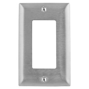HUBBELL WIRING DEVICE-KELLEMS SSJ26 Wallplate, 1-Gang, 1 Gfci Opening, Jumbo, Stainless Steel | BC9NYH