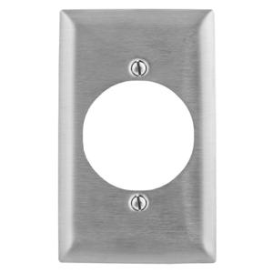 HUBBELL WIRING DEVICE-KELLEMS SSJ723 Wallplate, 1-Gang, 2.15 Inch Opening, Jumbo, Stainless Steel | BC8CVM