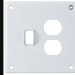 HUBBELL WIRING DEVICE-KELLEMS SWP18 Security Wallplate, 2-Gang, 1 Toggle, 1 Duplex Openings, White, Steel | AC9VTK 3KT93