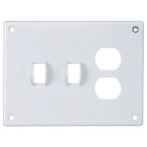 HUBBELL WIRING DEVICE-KELLEMS SWP28 Security Wallplate, 3-Gang, 2 Toggle, 1 Duplex Openings, Standard Size | AC9VTQ 3KT98