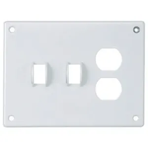 HUBBELL WIRING DEVICE-KELLEMS SWP28 Security Wallplate, 3-Gang, 2 Toggle, 1 Duplex Openings, Standard Size | AC9VTQ 3KT98