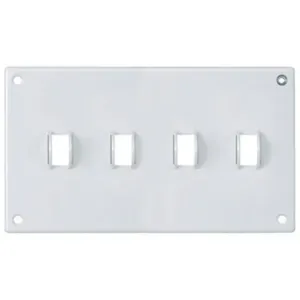 HUBBELL WIRING DEVICE-KELLEMS SWP4 Security Wallplate, 1-Gang, 1 Toggle Opening, Standard Size, White, Steel | BC9WFA