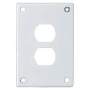 HUBBELL WIRING DEVICE-KELLEMS SWP8 Security Wallplate, 1-Gang, 1 Duplex Opening, Standard Size, White, Steel | AC9VTR 3KT99