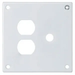 HUBBELL WIRING DEVICE-KELLEMS SWP812 Security Wallplate, 2-Gang, 1 Duplex, 1 Telephone Openings, White, Steel | AC9VXR 3KV01