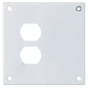 HUBBELL WIRING DEVICE-KELLEMS SWP813 Security Wallplate, 2-Gang, 1 Duplex Opening, 1 Blank, White, Steel | AC9VXT 3KV02