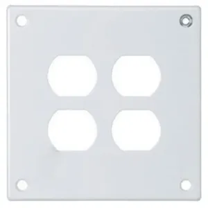 HUBBELL WIRING DEVICE-KELLEMS SWP82 Security Wallplate, 2-Gang, 2 Duplex Openings, Standard Size, White, Steel | AC9VXU 3KV03