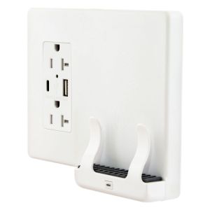 HUBBELL WIRING DEVICE-KELLEMS USB2028AC Wall Mount Charger, Wireless, With Usb Outlet | CE6YAF