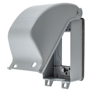HUBBELL WIRING DEVICE-KELLEMS WP26E Weatherproof Cover, 1-Gang, Decorator Opening, Vertical Mount, Cast Aluminium | BD3VLL
