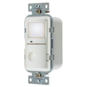 HUBBELL WIRING DEVICE-KELLEMS WS1000NW VACancy/Occupancy Sensor Switch, Passive Infrared, 120VAC, 500 Watt, White | AF7YWC 23NY59