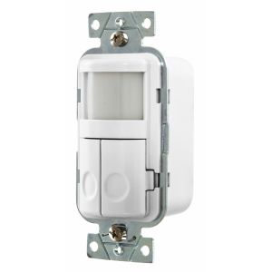 HUBBELL WIRING DEVICE-KELLEMS WS1021W VACancy Sensors, Passive Infrared, 2 Circuit, 120VAC, White | AZ8ALW