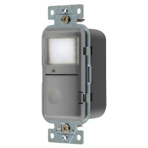 HUBBELL WIRING DEVICE-KELLEMS WS2000NGY Occupancy/VACancy Sensor Switch, Passive Infrared, 120/277VAC, Gray | AB8VXC 29RX23