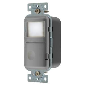 HUBBELL WIRING DEVICE-KELLEMS WS2001NSGY Occupancy Sensor Switch, Manual On/Auto Off, 1-Relay, 120/277VAC, Gray | CE6RMN