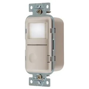 HUBBELL WIRING DEVICE-KELLEMS WS2001NSLA Occupancy Sensor Switch, Manual On/Auto Off, 1-Relay, 120/277VAC, Light Almond | CE6RMQ