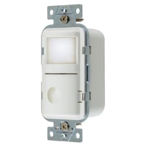 HUBBELL WIRING DEVICE-KELLEMS WS2001NSW Occupancy Sensor Switch, Manual On/Auto Off, 1-Relay, 120/277VAC, White | CE6RMR