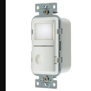 HUBBELL WIRING DEVICE-KELLEMS WS2001NSW Occupancy Sensor Switch, Manual On/Auto Off, 1-Relay, 120/277VAC, White | CE6RMR