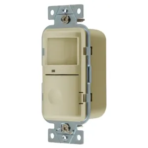 HUBBELL WIRING DEVICE-KELLEMS WS2004I Occupancy/VACancy Sensor Switch, Passive Infrared, 120/277VAC, Ivory | AZ8ALX