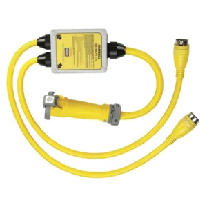 HUBBELL WIRING DEVICE-KELLEMS YQ100PLUS Adapter Cord Set 125/250v Yellow | AB3NJR 1UKB7