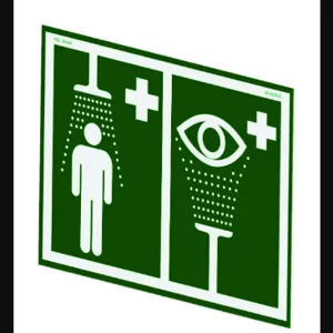 HUGHES SAFETY ES-SIGN Emergency Eyewash / Shower Sign, PVC Body, Wall Mount | CE7PXW 30507