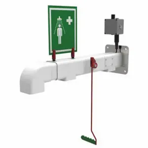 HUGHES SAFETY H2GS-1H Plumbed Shower, Wall Mnt, Plastic Sprayhead, Stainless Steel Pipe, Green/White | CR4GFZ 287T87