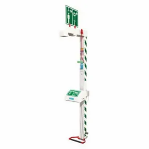 HUGHES SAFETY H5G45G-2H Shower With Eyewash, Floor Mnt, Covered, Plastic Bowl, Galvanized Steel Pipe, 240 V AC | CR4GGF 49AL49