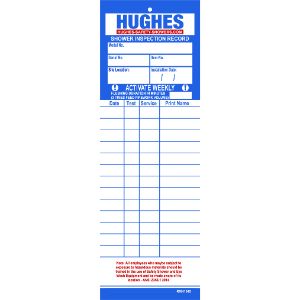 HUGHES SAFETY SERVICE-CARDS Emergency Shower and Eyewash Test Record | CE7PYC 30516