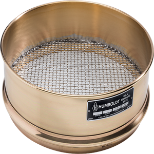 HUMBOLDT H-3912FS200 Standard Sieve, 12 Inch Dia., No. 200 Brass Frame Stainless Mesh, 3 Inch Full Height Frame | CL6QBF