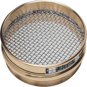 HUMBOLDT H-3920FS4 Standard Sieve, 8 Inch Dia., 2 Inch Height Frame, 4 Size, Brass Frame, Stainless Mesh | CL6LTK