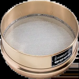 HUMBOLDT H-3922FS4 Standard Sieve, 12 Inch Dia., 2 Inch Height Frame, 4 Size, Brass Frame, Stainless Mesh | CL6LRU