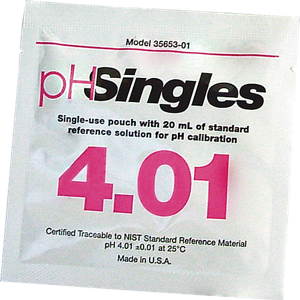 HUMBOLDT H-4361A.4 Buffer Solution, Singles. pH 4.01, Pack Of 20 | CL6JCK