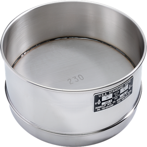 HUMBOLDT HC-3912FSS325 Calibration Sieve, 12 Inch Dia., 75mm Height, No. 325, Stainless Frame, Stainless Mesh | CL6QBK