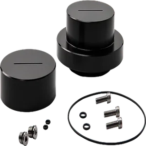 HUMBOLDT HM-4188.15 Top Cap/Base Set, 1.5 Inch Size, Anodized Aluminum | CL6MKQ