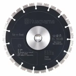 HUSQVARNA EL70CnB Diamond Saw Blade, 9 Inch Blade Dia, 1 Inch Arbor Size, Wet, For Power Cutters | CR4GXN 55FD97