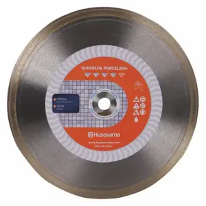 HUSQVARNA Superlok Porcelain+10 Diamond Saw Blade, 10 Inch Blade Dia, 5/8 Inch Arbor Size, Wet/Dry, Good, Continuous | CR4GVA 53DT60