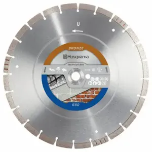 HUSQVARNA Tacti-Cut S50 14 Diamond Saw Blade, 14 Inch Blade Dia, 20 mm Arbor Size, Wet/Dry, Bronze, Segmented | CR4GVN 804UT1