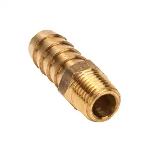 HYDROMODE NLBHB-12-14N Fitting, Hose Barb, Lead-Free Brass Body, Lead-Free Brass Threads, Pack Of 3 | CV7MMN