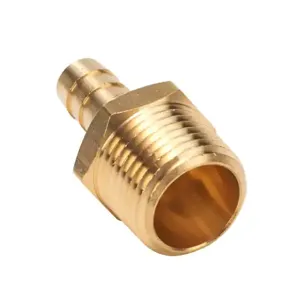 HYDROMODE NLBHB-38-12N Fitting, Hose Barb, Lead-Free Brass Body, Lead-Free Brass Threads, Pack Of 3 | CV7MMV