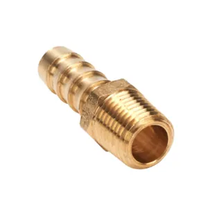 HYDROMODE NLBHB-38-14N Fitting, Hose Barb, Lead-Free Brass Body, Lead-Free Brass Threads, Pack Of 3 | CV7MMW