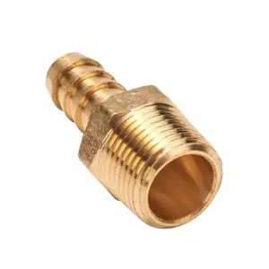 HYDROMODE NLBHB-38-38N Fitting, Hose Barb, Lead-Free Brass Body, Lead-Free Brass Threads, Pack Of 3 | CV7MMX